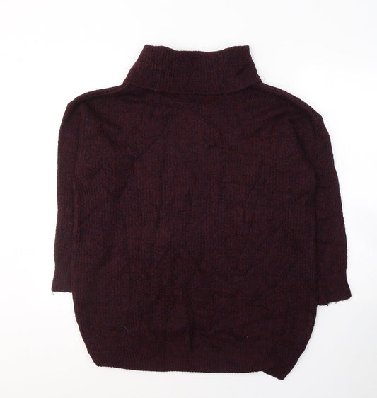 F&F Womens Red Round Neck Acrylic Pullover Jumper Size 14