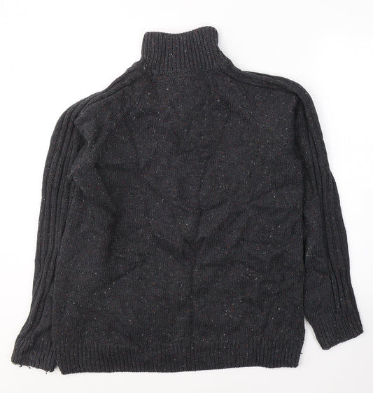 George Womens Grey High Neck Acrylic Pullover Jumper Size L