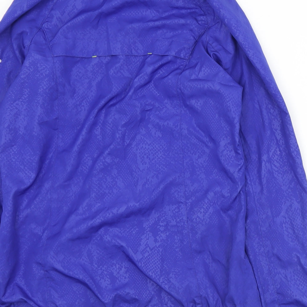 TU Womens Blue Geometric Windbreaker Jacket Size 10 Zip