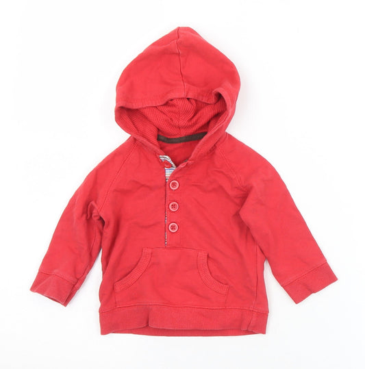 George Baby Red Cotton Pullover Jumper Size 3-6 Months Button