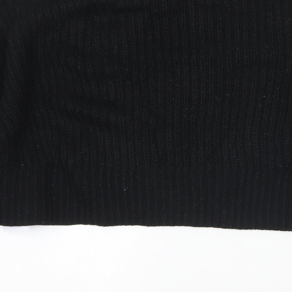 915 Generation Girls Black Mock Neck Acrylic Pullover Jumper Size 12-13 Years - Cropped
