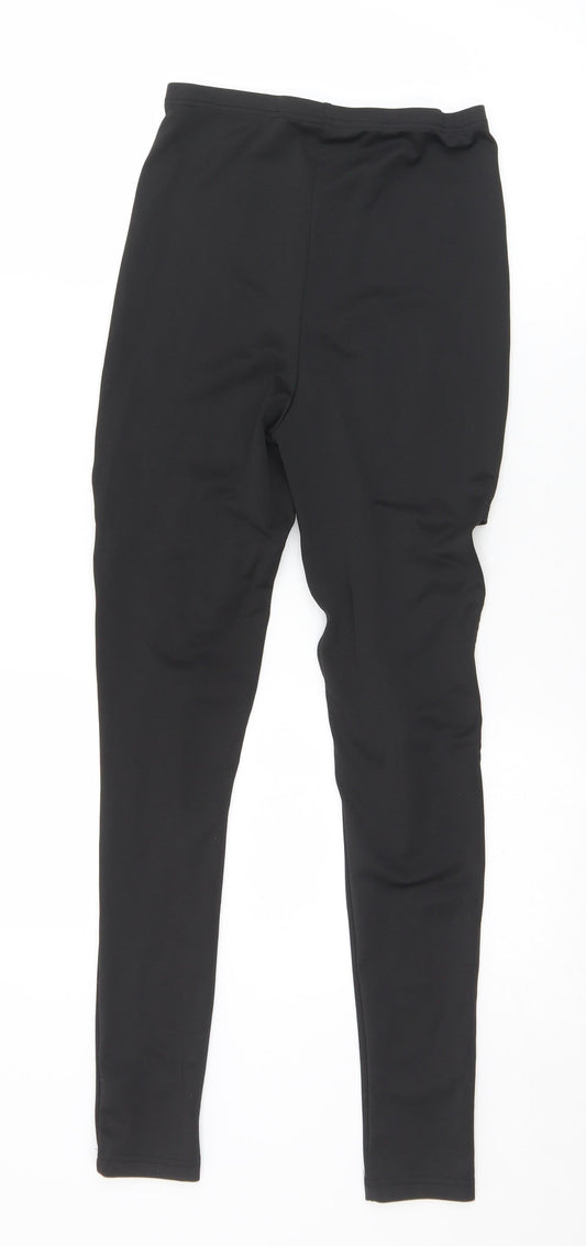 SheIn Womens Black Polyester Pedal Pusher Trousers Size XS L27 in Regular Zip