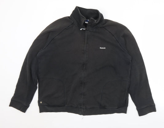 Womens UK Size 2XL Reebok Black Full Zip Sweatshirt