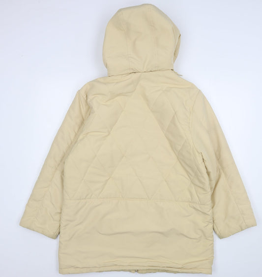 Classics Womens Beige Overcoat Coat Size 14