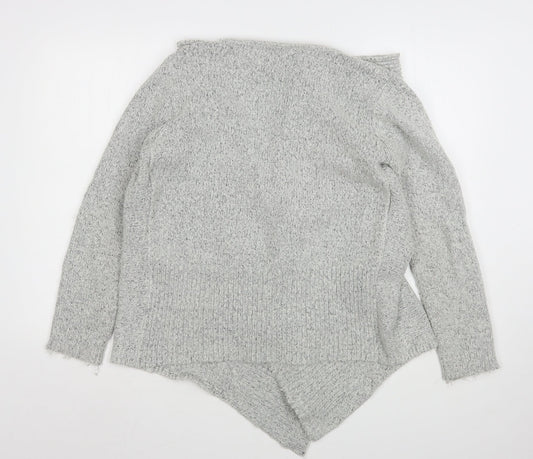 George Womens Grey V-Neck Acrylic Cardigan Jumper Size 12