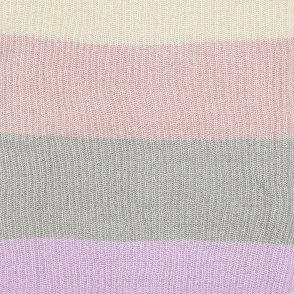 Primark Womens Multicoloured Round Neck Striped Polyester Pullover Jumper Size 10