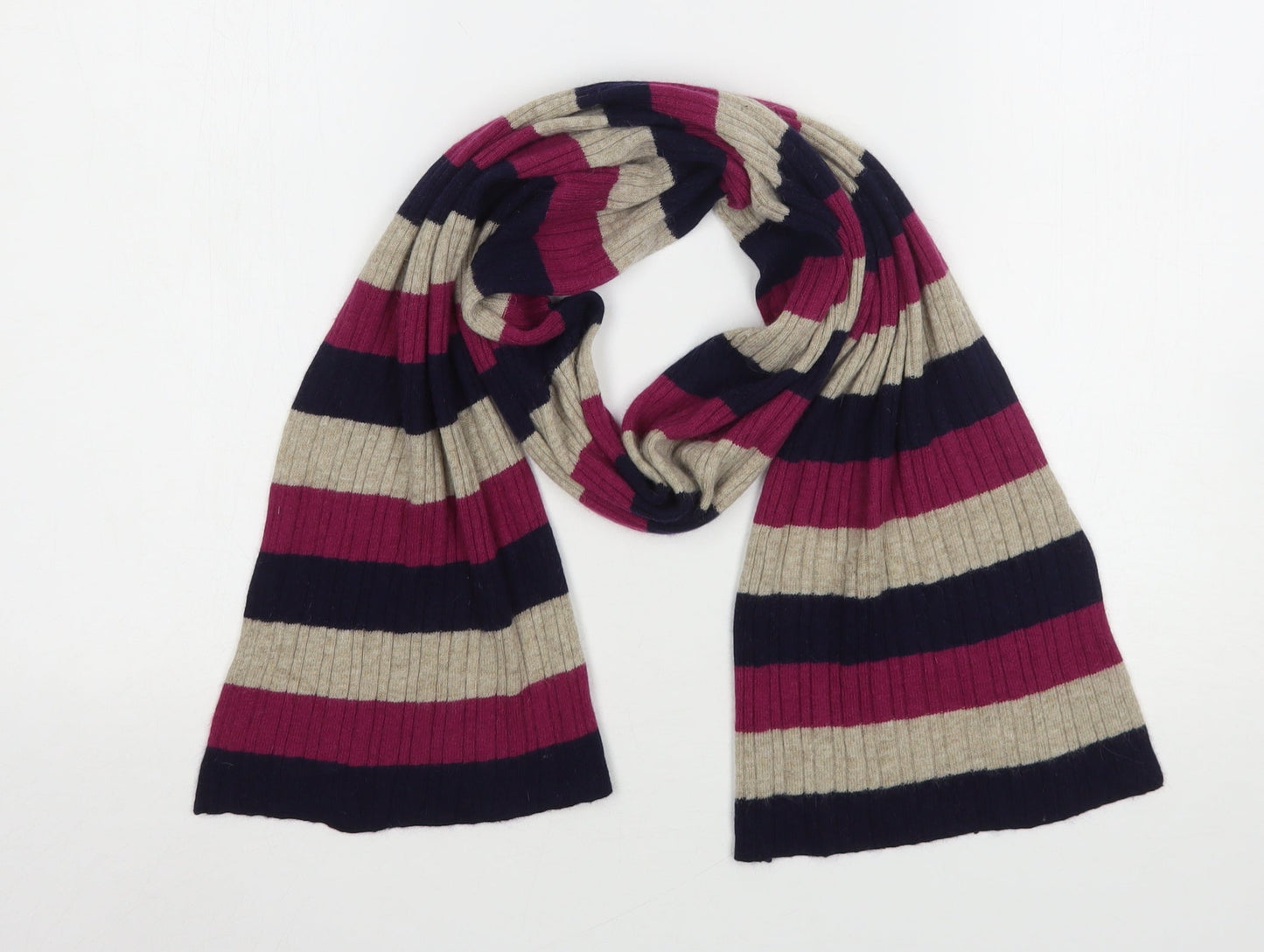 Preworn Womens Multicoloured Striped Polyester Scarf