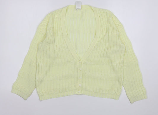 Womens UK Size 8 St Michael Yellow Cardigan Jumper