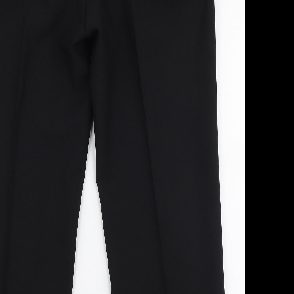 George Mens Black Polyester Trousers Size 36 in L29 in Regular Zip