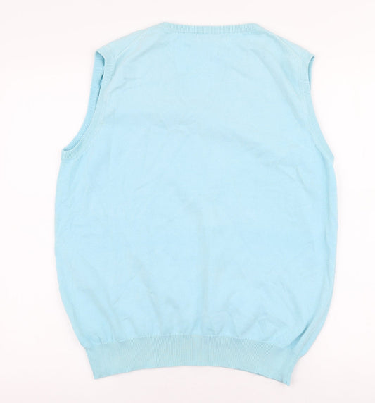The Golf Co Mens Blue V-Neck Cotton Vest Jumper Size L