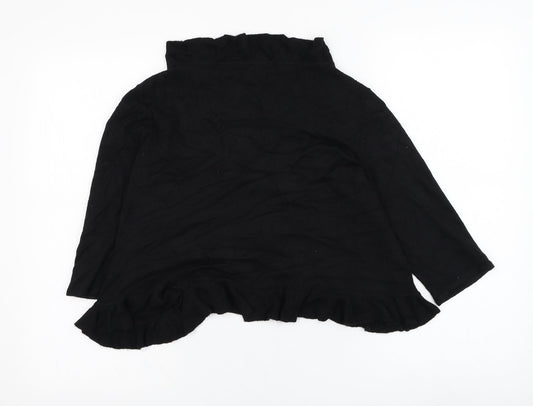 89th & Madison Womens Black Square Neck Rayon Cardigan Jumper Size M