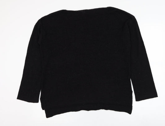 H&M Womens Black Round Neck Acrylic Pullover Jumper Size S