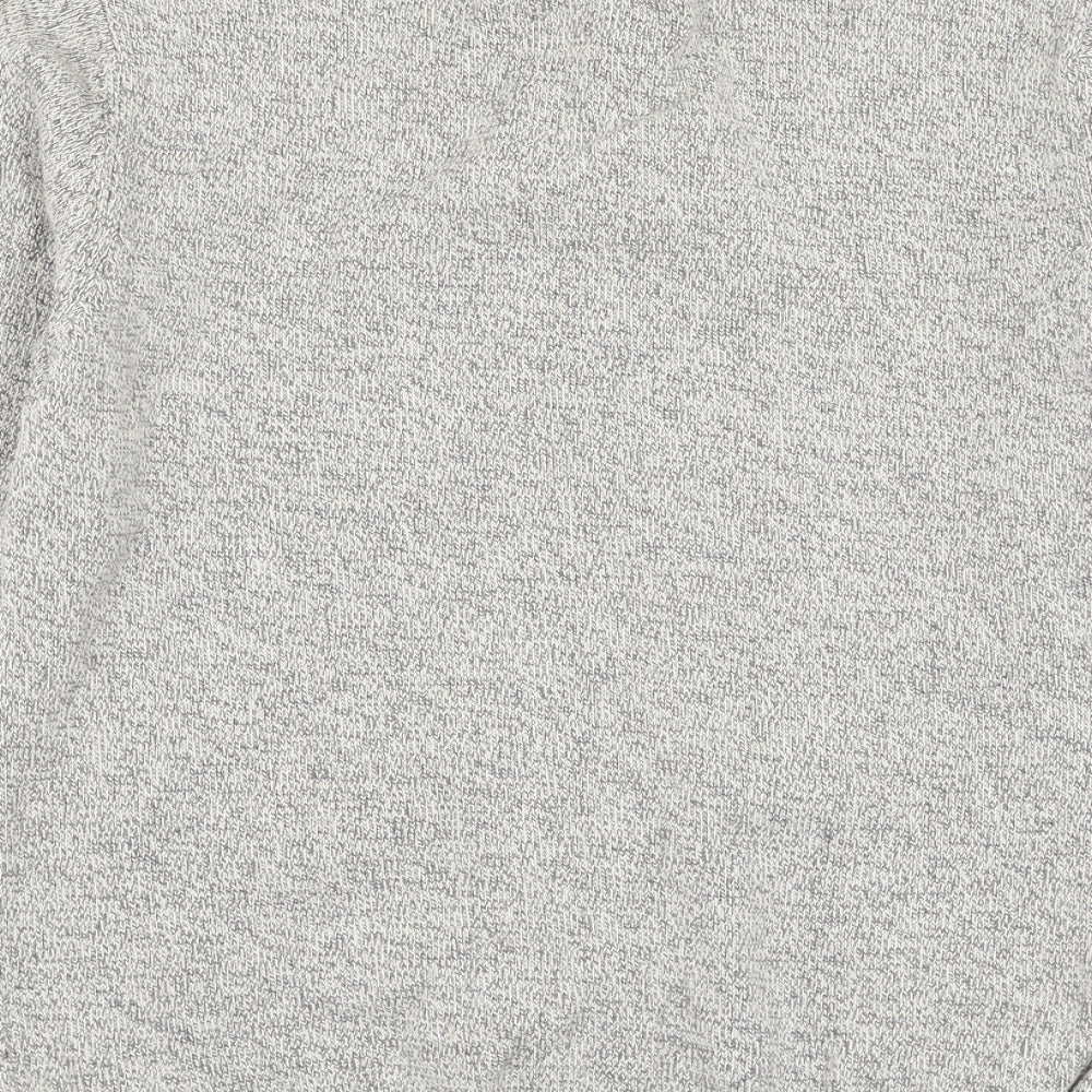 Cedar Wood State Mens Grey Mock Neck Cotton Henley Jumper Size M