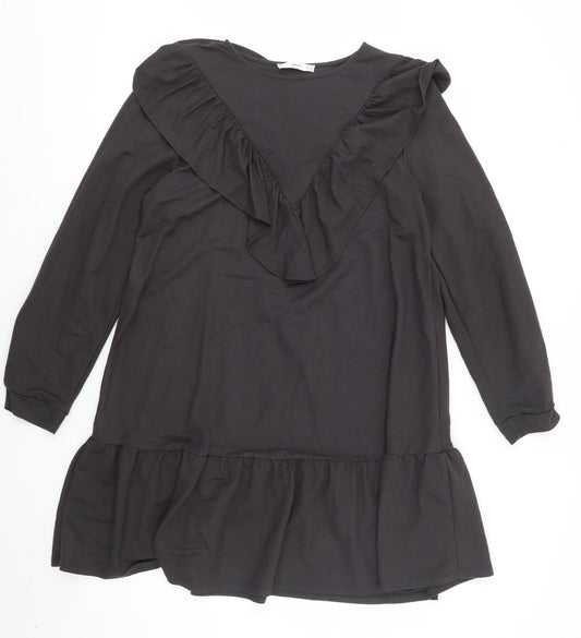Mango Womens Grey Viscose A-Line Size 8 Round Neck Pullover