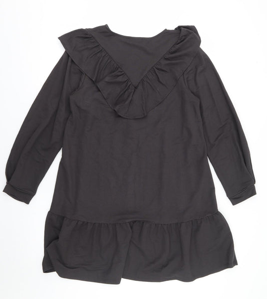 Mango Womens Grey Viscose A-Line Size 8 Round Neck Pullover