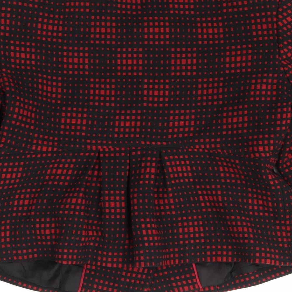 Marks and Spencer Womens Red Check Jacket Size 10 Button