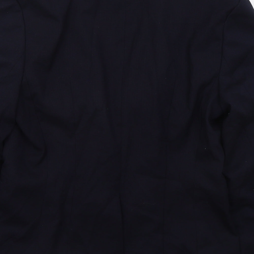 H&M Womens Blue Polyester Jacket Suit Jacket Size 12
