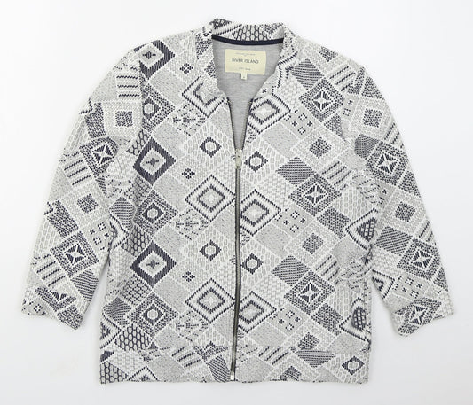 Womens UK Size 8 River Island Grey Jacket