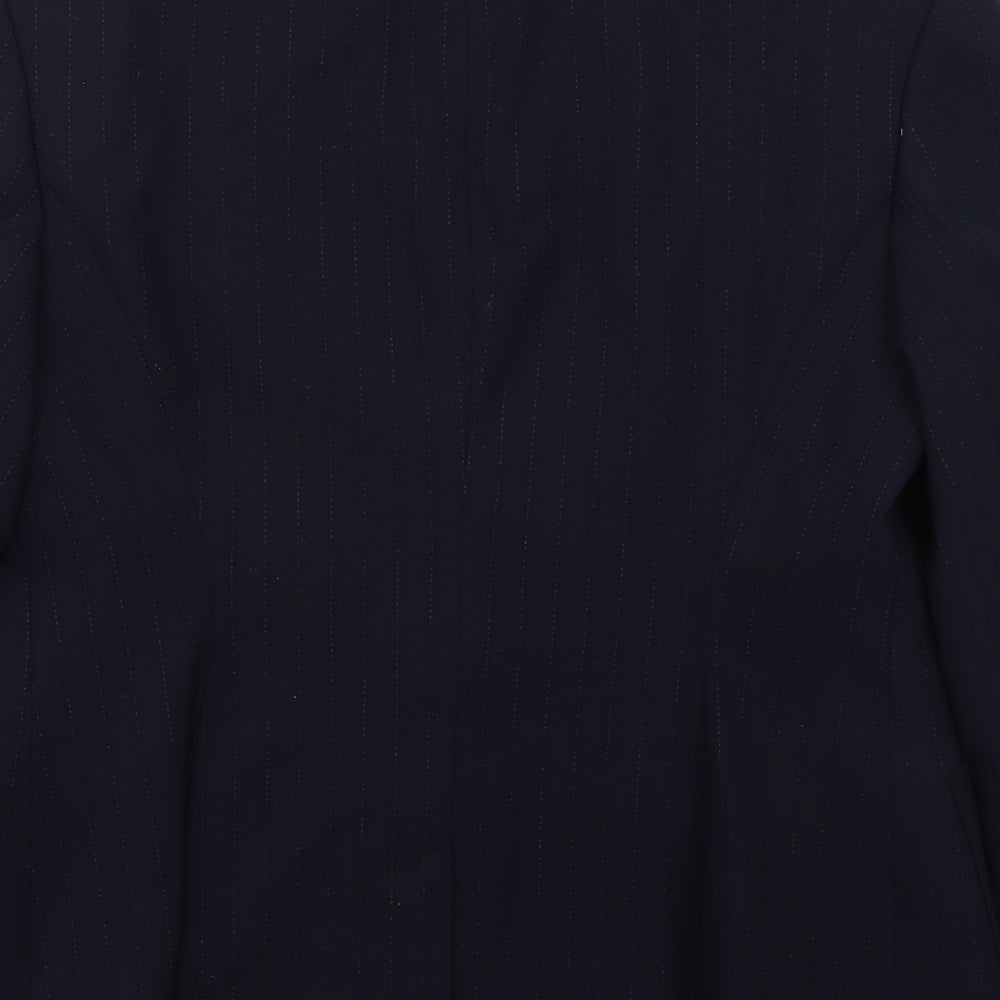 NEXT Womens Blue Striped Polyester Jacket Suit Jacket Size 12