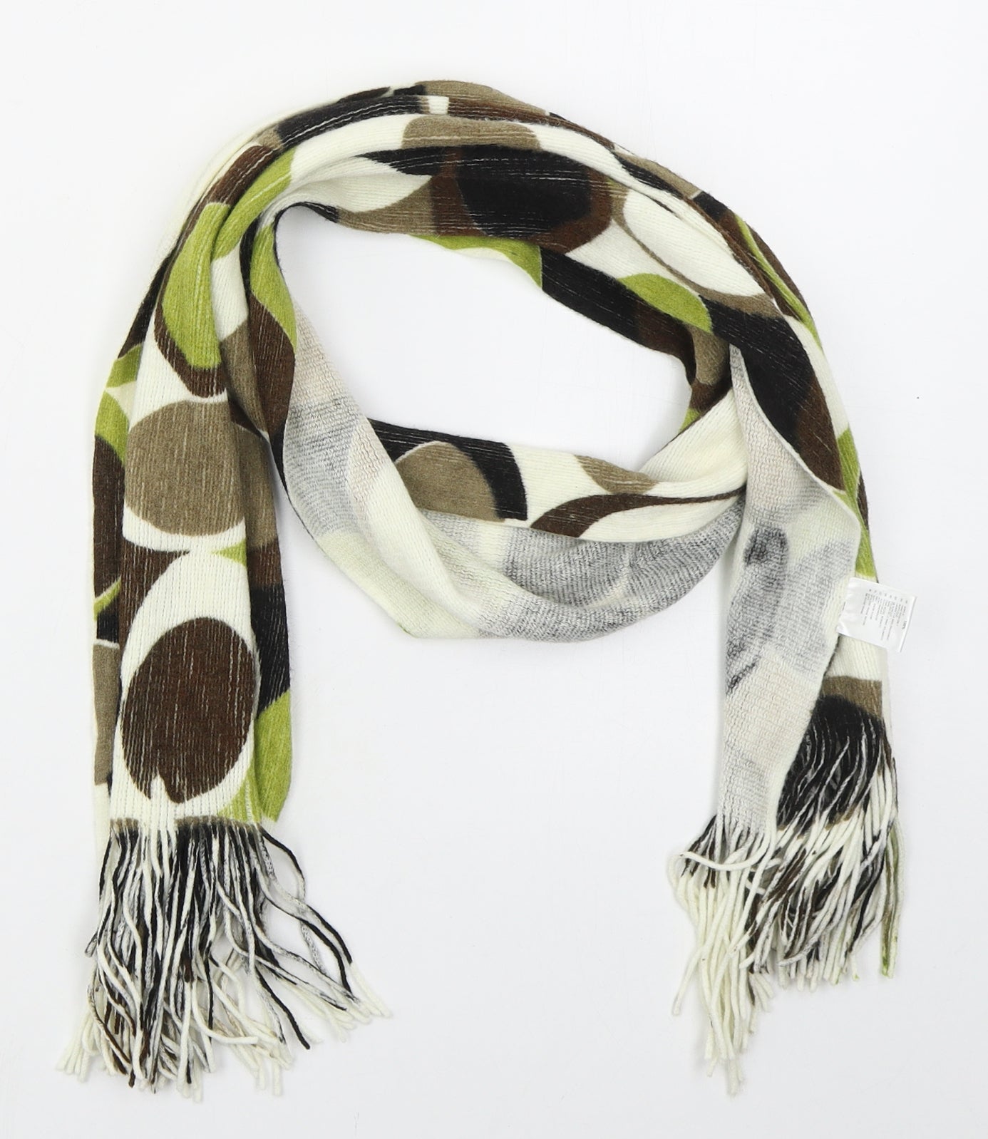 Ria Rossini Womens Green Geometric Acrylic Scarf