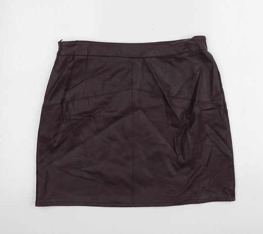 Papaya Womens Purple Viscose Mini Skirt Size 4