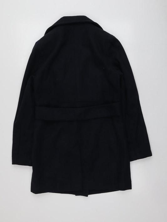 George Womens Blue Overcoat Coat Size 8