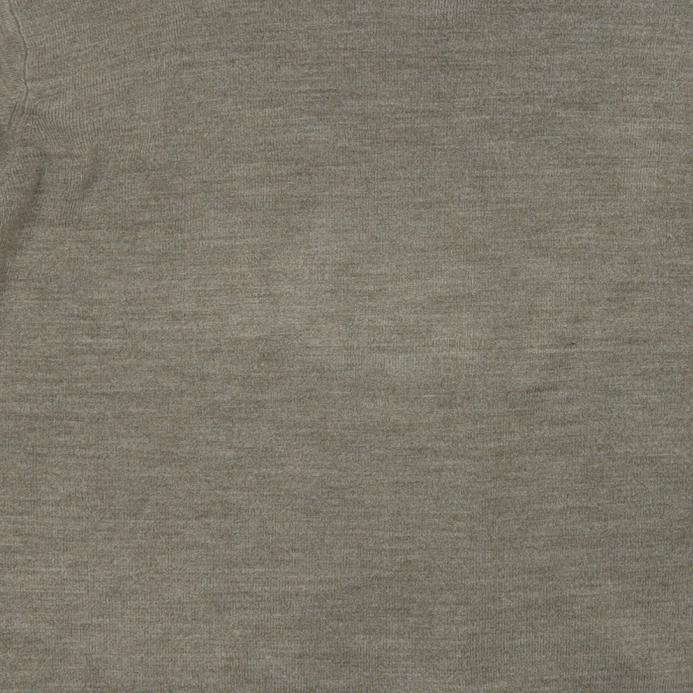 Marks and Spencer Mens Green Round Neck Acrylic Pullover Jumper Size XL