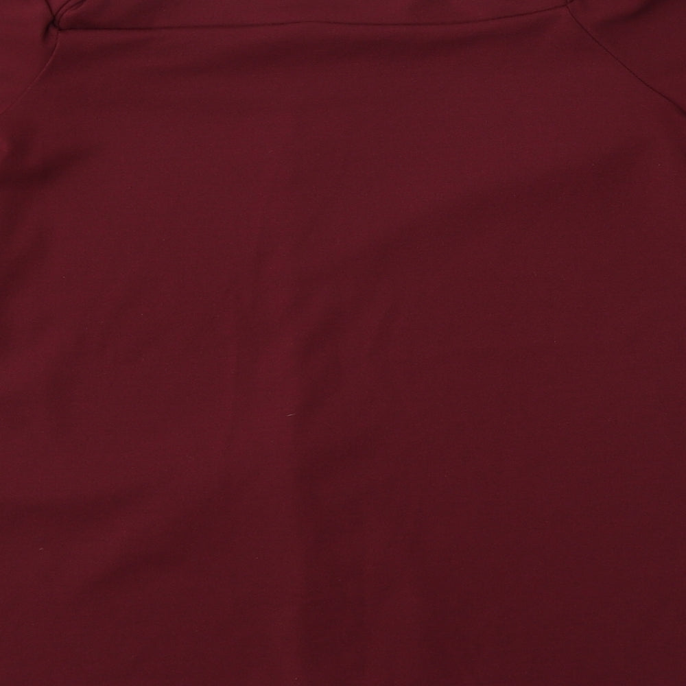 Womens UK Size M Silk Red Basic Blouse