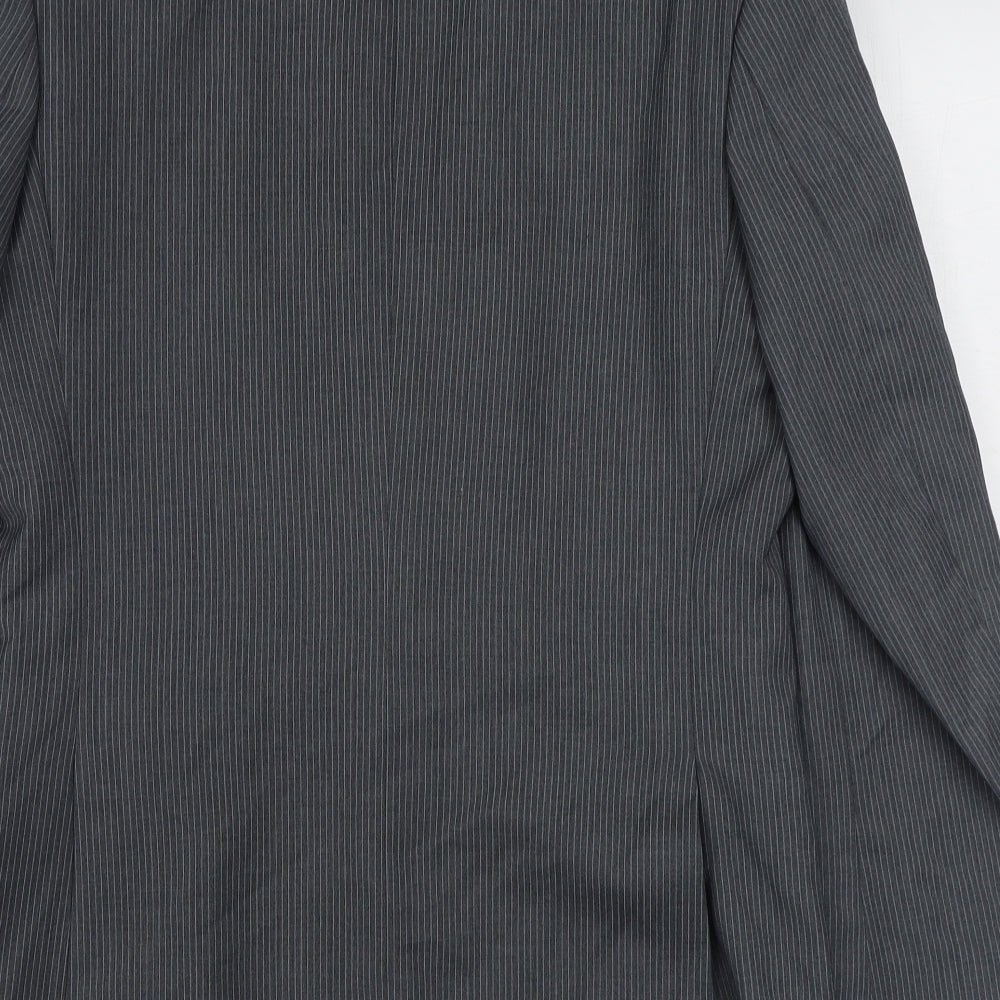 St Vdio Mens Grey Striped Polyester Jacket Suit Jacket Size M