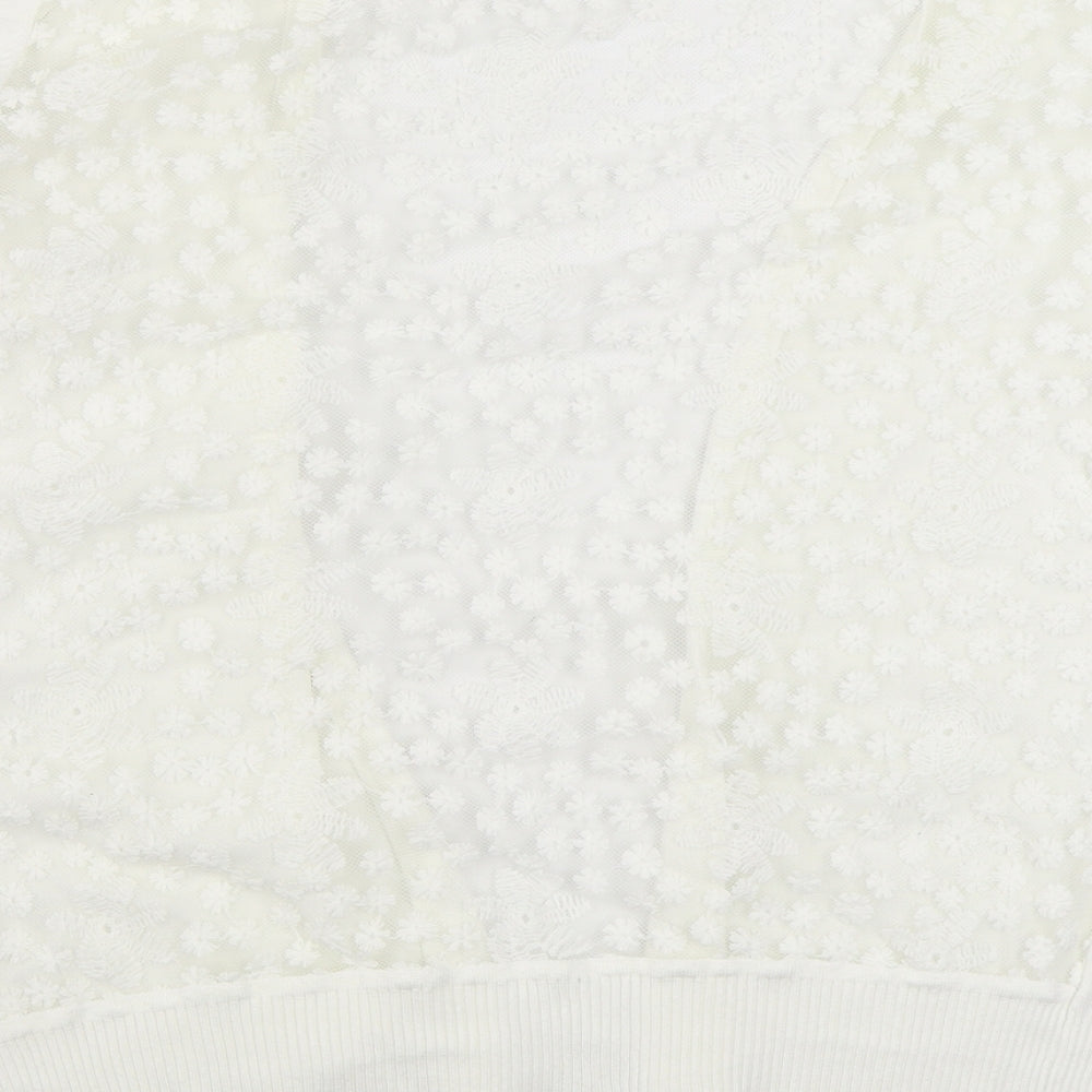 Autonomy Womens White V-Neck Viscose Cardigan Jumper Size M