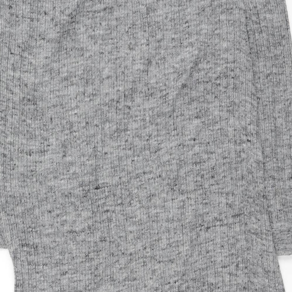 F&F Womens Grey V-Neck Acrylic Cardigan Jumper Size M