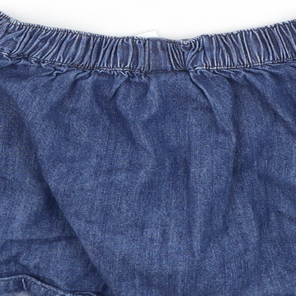 NEXT Girls Blue 100% Cotton Flare Skirt Size 2-3 Years Regular