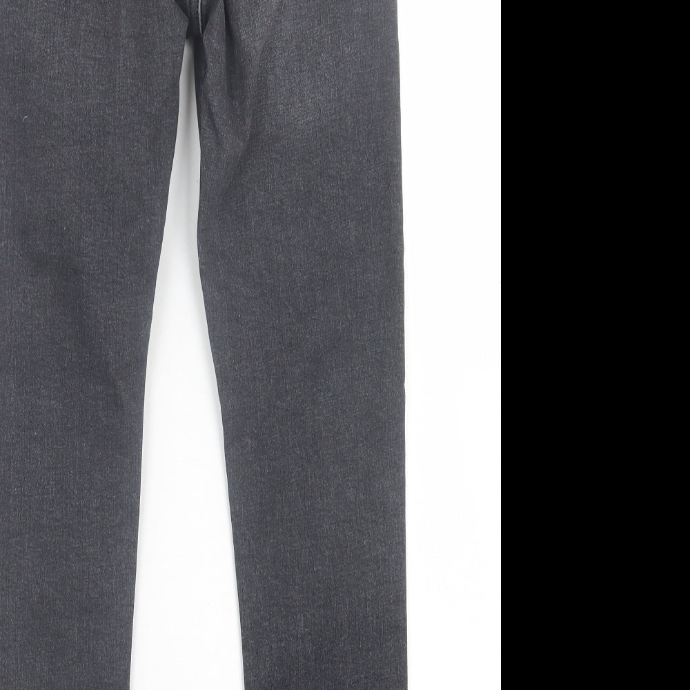 Topshop Womens Black Cotton Skinny Jeans Size 26 in L30 in Regular Button