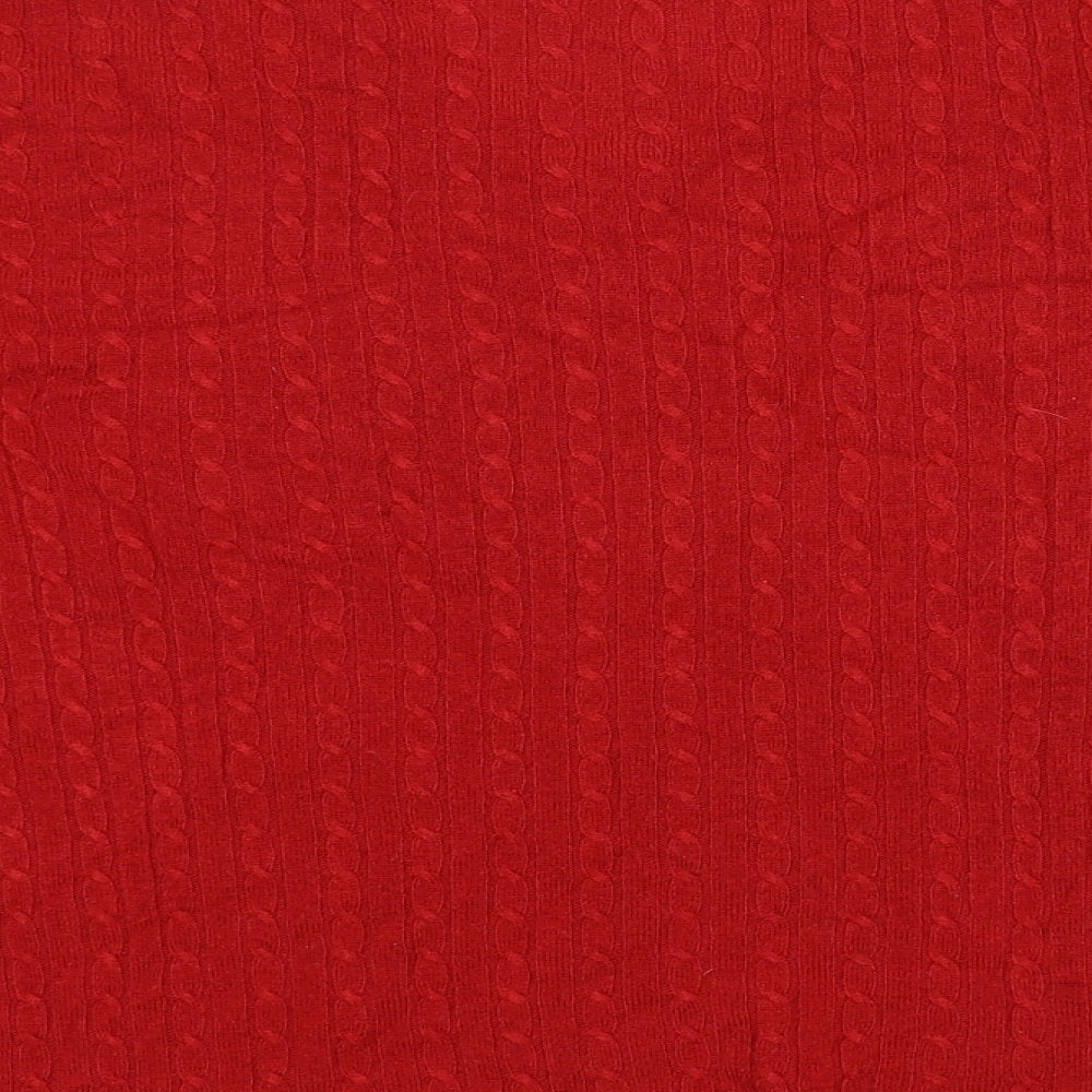 Love Knitwear Womens Red V-Neck Acrylic Pullover Jumper Size 12