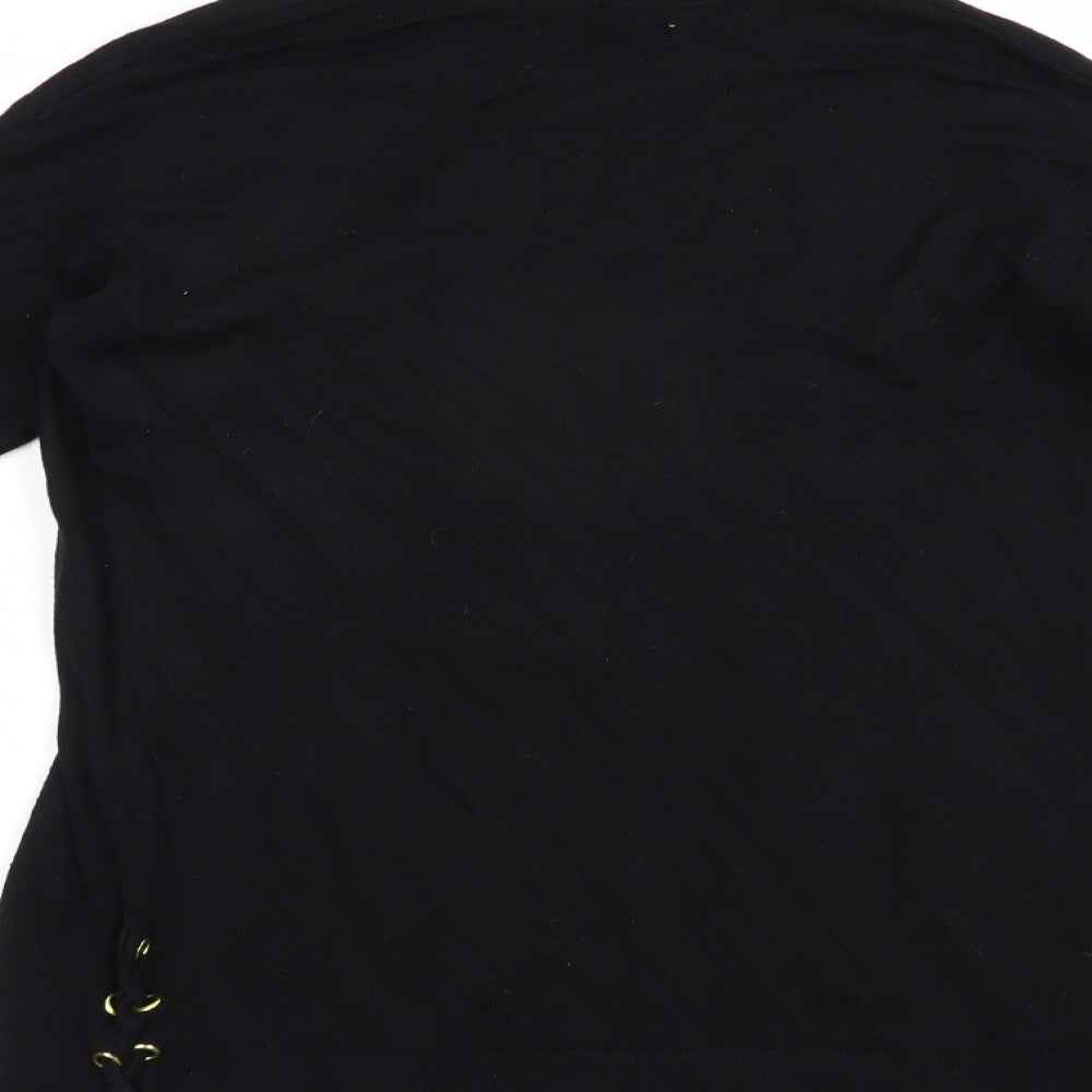 George Womens Black Collared Viscose Cardigan Jumper Size 8