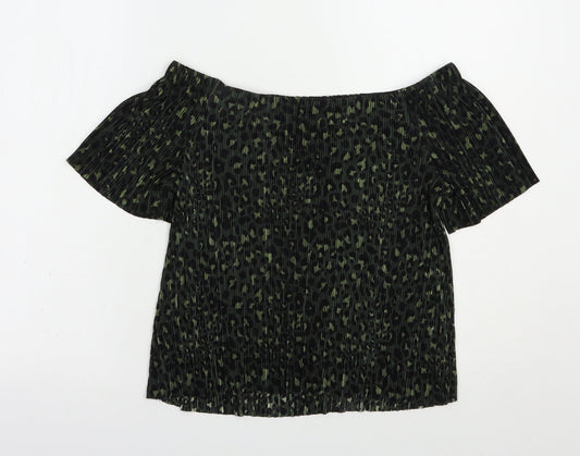 Womens UK Size 8 New Look Green Basic Blouse