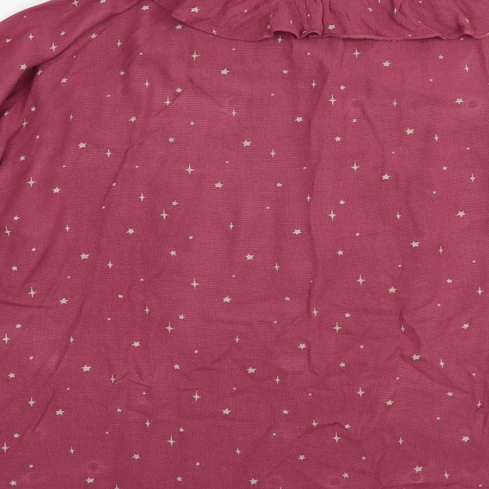 Womens UK Size 14 NEXT Pink Basic Button-Up