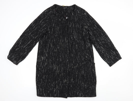 Soon Womens Black Pea Coat Coat Size 12 Button