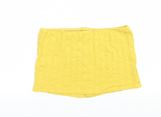 Womens UK Size 14 New Look Yellow Cropped Tank