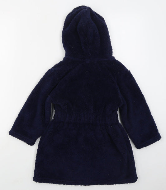 George Boys Blue Solid Polyester Robe Size 4-5 Years Tie