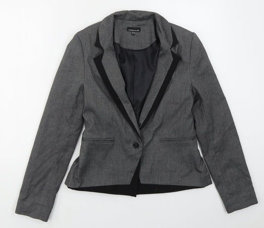 Womens UK Size 12 Warehouse Regular Grey Suit Jacket