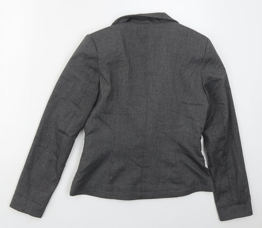 Warehouse Womens Grey  Polyester Jacket Suit Jacket Size 12
