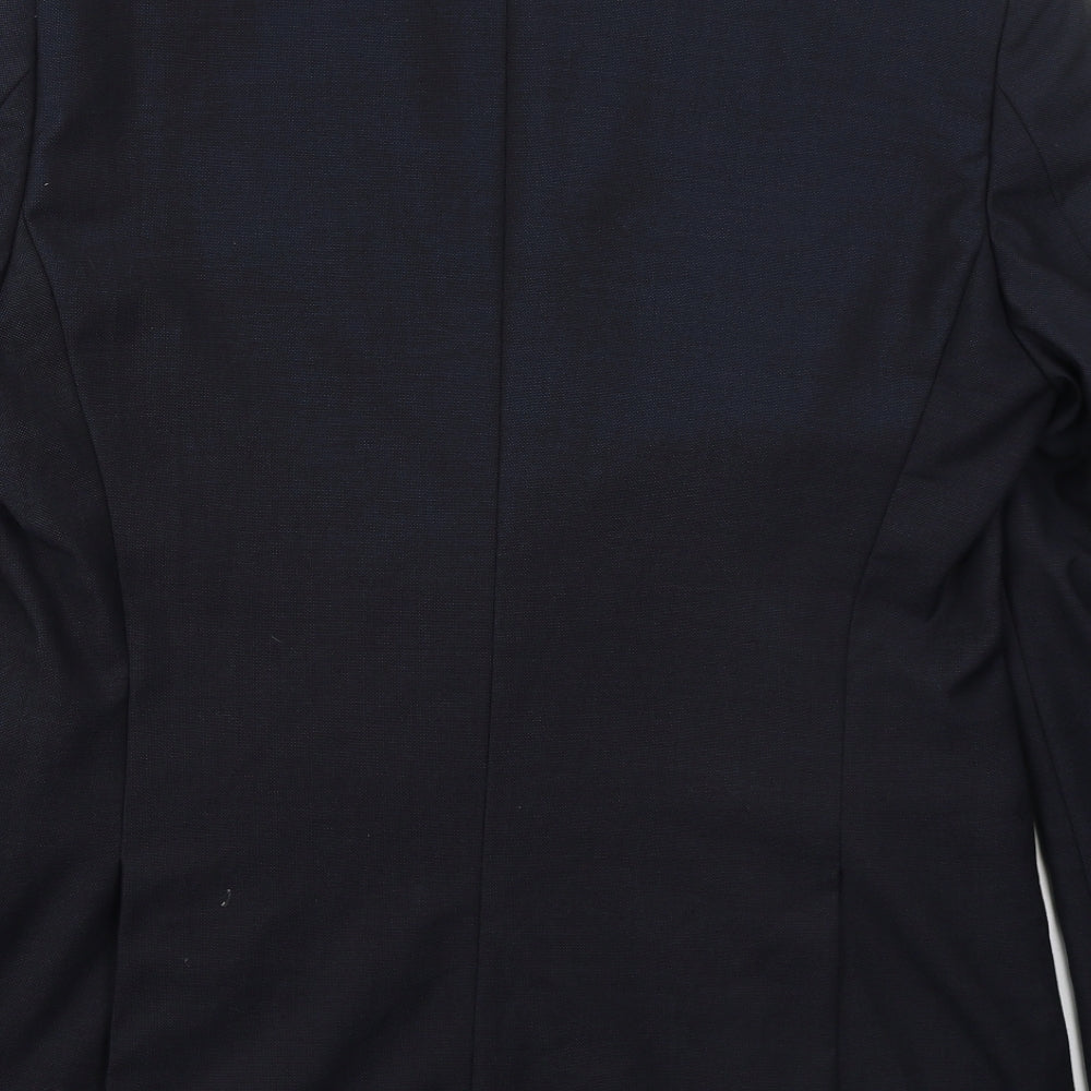 1860 Menswear Mens Blue Polyester Jacket Suit Jacket Size 40