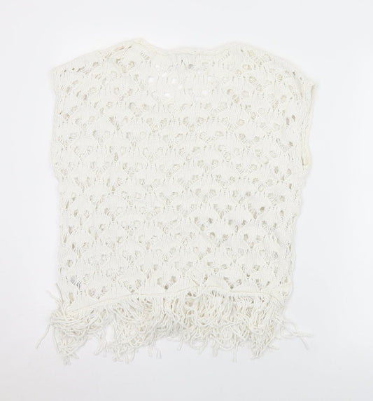 Womens UK Size S NEXT White Vest Jumper