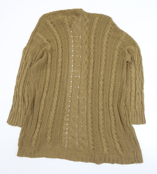 Boohoo Womens Brown Collared Acrylic Cardigan Jumper Size S - S/M