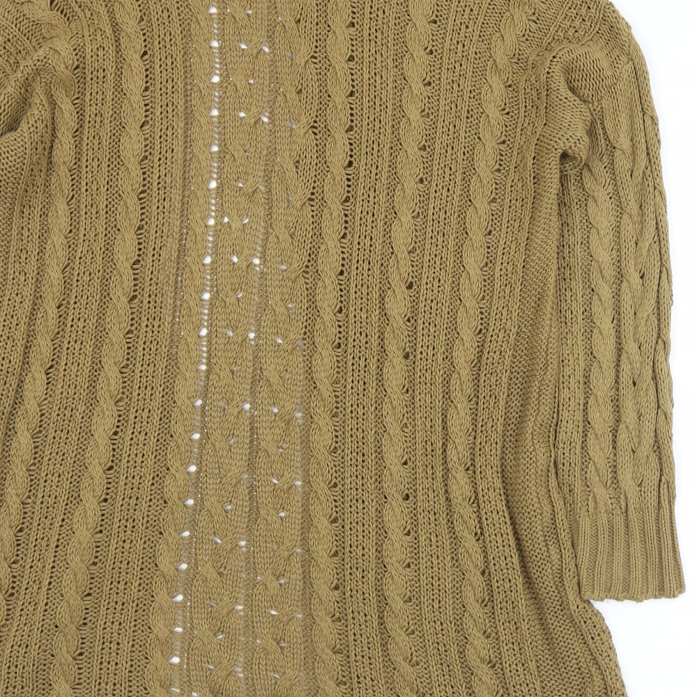 Boohoo Womens Brown Collared Acrylic Cardigan Jumper Size S - S/M