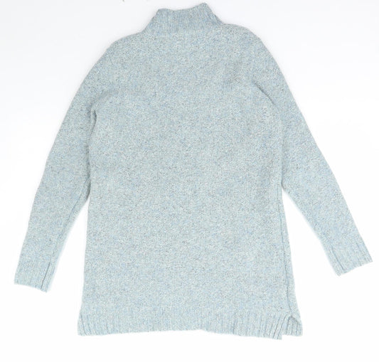 M&Co Womens Blue Collared Polyester Pullover Jumper Size 12