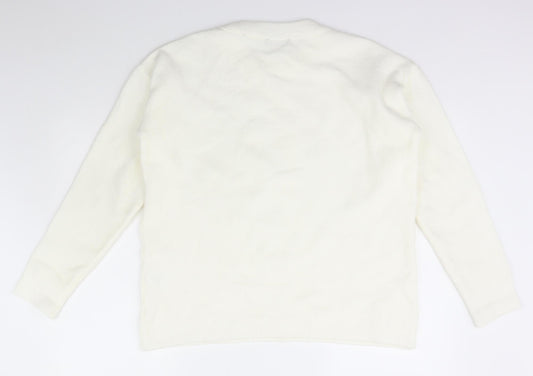 Womens UK Size XL Select White Pullover Jumper