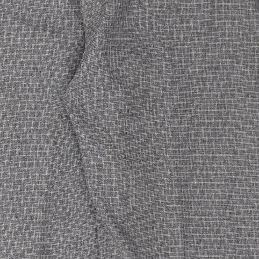 BM Womens Grey Check Polyester Capri Trousers Size 18 L27 in Regular