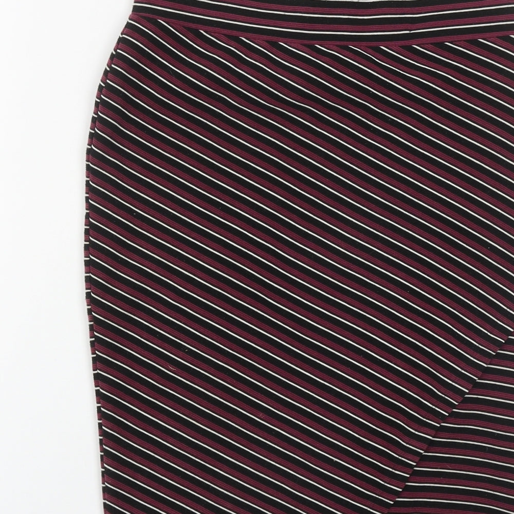 Atmosphere Womens Multicoloured Striped Polyester A-Line Skirt Size 10